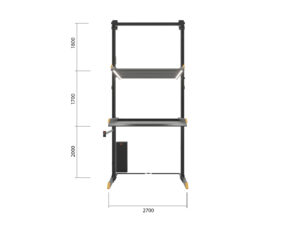 CLT Holland_Upparker 2 Kolom Triple_Front + Maten Parkeerlift 3 auto's